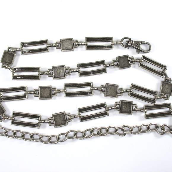 Link Belt, Antiqued Silver, Rivet Pattern, Boho - Picture 3 of 7